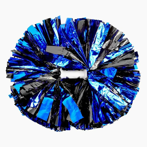 6 Pcs Metallic Cheerleading Pom Poms with Baton Handles for Sports Team Parties, Blue Black In Australia - Darrahopens
