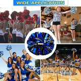 6 Pcs Metallic Cheerleading Pom Poms with Baton Handles for Sports Team Parties, Blue Black In Australia - Darrahopens