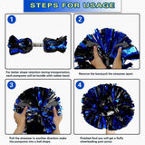 6 Pcs Metallic Cheerleading Pom Poms with Baton Handles for Sports Team Parties, Blue Black In Australia - Darrahopens