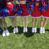 6 Pcs Metallic Cheerleading Pom Poms with Baton Handles for Sports Team Parties, Blue Red In Australia - Darrahopens