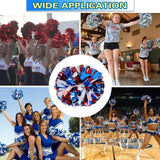 6 Pcs Metallic Cheerleading Pom Poms with Baton Handles for Sports Team Parties, Blue Red White In Australia - Darrahopens