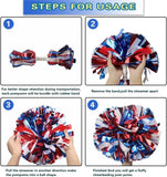 6 Pcs Metallic Cheerleading Pom Poms with Baton Handles for Sports Team Parties, Blue Red White In Australia - Darrahopens