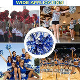 6 Pcs Metallic Cheerleading Pom Poms with Baton Handles for Sports Team Parties, Blue Silver In Australia - Darrahopens