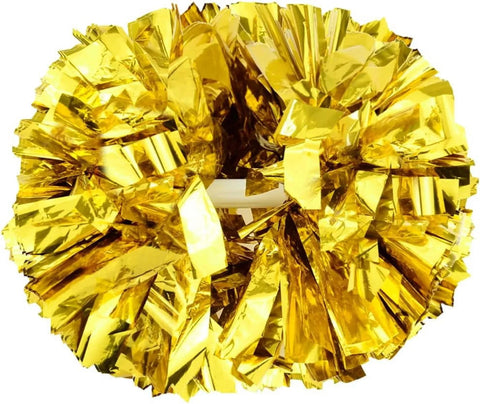 6 Pcs Metallic Cheerleading Pom Poms with Baton Handles for Sports Team Parties, Gold In Australia - Darrahopens