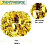 6 Pcs Metallic Cheerleading Pom Poms with Baton Handles for Sports Team Parties, Gold In Australia - Darrahopens