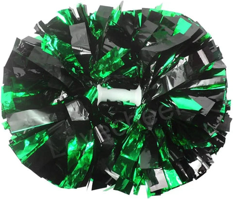 6 Pcs Metallic Cheerleading Pom Poms with Baton Handles for Sports Team Parties, Green Black In Australia - Darrahopens