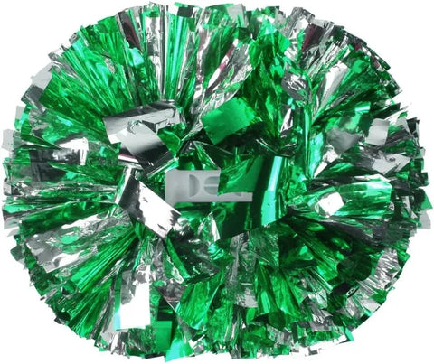 6 Pcs Metallic Cheerleading Pom Poms with Baton Handles for Sports Team Parties, Green Silver In Australia - Darrahopens