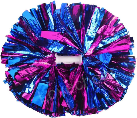 6 Pcs Metallic Cheerleading Pom Poms with Baton Handles for Sports Team Parties, Hot Pink Blue In Australia - Darrahopens
