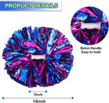 6 Pcs Metallic Cheerleading Pom Poms with Baton Handles for Sports Team Parties, Hot Pink Blue In Australia - Darrahopens