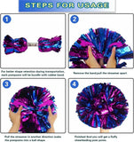 6 Pcs Metallic Cheerleading Pom Poms with Baton Handles for Sports Team Parties, Hot Pink Blue In Australia - Darrahopens