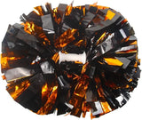 6 Pcs Metallic Cheerleading Pom Poms with Baton Handles for Sports Team Parties, Orange Black In Australia - Darrahopens