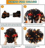 6 Pcs Metallic Cheerleading Pom Poms with Baton Handles for Sports Team Parties, Orange Black