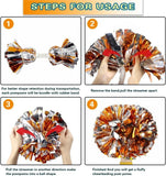 6 Pcs Metallic Cheerleading Pom Poms with Baton Handles for Sports Team Parties, Orange Silver In Australia - Darrahopens