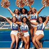6 Pcs Metallic Cheerleading Pom Poms with Baton Handles for Sports Team Parties, Orange Silver In Australia - Darrahopens