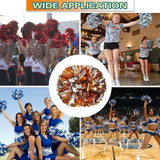 6 Pcs Metallic Cheerleading Pom Poms with Baton Handles for Sports Team Parties, Orange Silver In Australia - Darrahopens