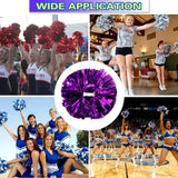 6 Pcs Metallic Cheerleading Pom Poms with Baton Handles for Sports Team Parties, Purple In Australia - Darrahopens