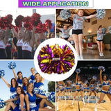 6 Pcs Metallic Cheerleading Pom Poms with Baton Handles for Sports Team Parties, Purple Gold In Australia - Darrahopens