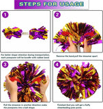 6 Pcs Metallic Cheerleading Pom Poms with Baton Handles for Sports Team Parties, Purple Gold In Australia - Darrahopens