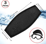 3 Pack Neoprene Diving Mask Strap Covers, Hair Protector Wraps for Snorkeling, Black 7.5 x 3.5 In
