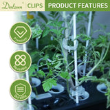 300 Pcs Tomato Trellis Clips, Plastic Plant Support Clips for Vines Cucumbers, Clear 30mm