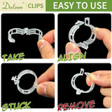 300 Pcs Tomato Trellis Clips, Plastic Plant Support Clips for Vines Cucumbers, Clear 30mm