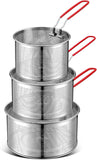 3 Pack 304 Stainless Steel Pasta Strainer Baskets, Removable Long Handle Noodle Blanchers In Australia - Darrahopens