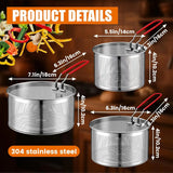 3 Pack 304 Stainless Steel Pasta Strainer Baskets, Removable Long Handle Noodle Blanchers In Australia - Darrahopens