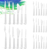 30 Pcs Plastic Palette Knives Set, Flexible Painting Spatulas for Acrylic Oil Mixing, White In Australia - Darrahopens