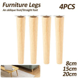 4 Pack Solid Oak Furniture Legs, Oblique Replacement Feet with Plates Screws, Natural 6 Inch In Australia - Darrahopens