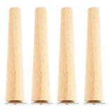 4 Pack Solid Oak Furniture Legs, Oblique Replacement Feet with Plates Screws, Natural 6 Inch
