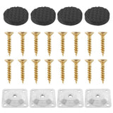 4 Pack Solid Oak Furniture Legs, Oblique Replacement Feet with Plates Screws, Natural 6 Inch