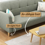 4 Pack Solid Oak Furniture Legs, Oblique Replacement Feet with Plates Screws, Natural 6 Inch