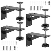 4 Pcs Undermount Sink Brackets, Heavy Duty Adjustable Iron Support Brackets, Black 11cm