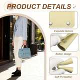 4 Pcs Handbag Handle Covers, PVC Leather Grip Protectors with Suede Lining for Tote Bags, Beige