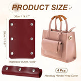 4 Pcs Handbag Handle Covers, PVC Leather Non Slip Grip Protectors with Buckles, Burgundy In Australia - Darrahopens