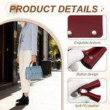 4 Pcs Handbag Handle Covers, PVC Leather Non Slip Grip Protectors with Buckles, Burgundy