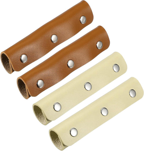 4 Pcs Handbag Handle Covers, PVC Leather Grip Protectors with Buckles, Orange Brown Beige In Australia - Darrahopens