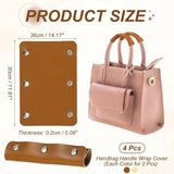 4 Pcs Handbag Handle Covers, PVC Leather Grip Protectors with Buckles, Orange Brown Beige In Australia - Darrahopens