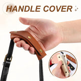 4 Pcs Handbag Handle Covers, PVC Leather Grip Protectors with Silver Buckles, Turquoise