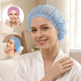 4 Pack Mesh Sleep Bonnets for Women, Breathable Elastic Hair Nets for Sleeping Hair Drying, Pink Blue