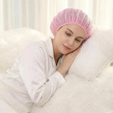 4 Pack Mesh Sleep Bonnets for Women, Breathable Elastic Hair Nets for Sleeping Hair Drying, Pink Blue