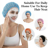 4 Pack Mesh Sleep Bonnets for Women, Breathable Elastic Hair Nets, Pink Blue Orange Black