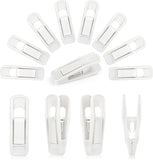40 Pack Hanger Clips, Strong Plastic Pinch Grip Clips for Pants Skirts on Slim Hangers, White
