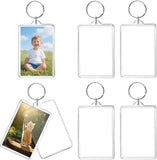 6 Pack Acrylic Photo Keychains, Double Sided Clear Picture Frame Keyrings, 2.75 x 1.97 In In Australia - Darrahopens