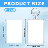 6 Pack Acrylic Photo Keychains, Double Sided Clear Picture Frame Keyrings, 2.75 x 1.97 In In Australia - Darrahopens