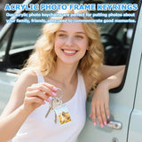 6 Pack Acrylic Photo Keychains, Double Sided Clear Picture Frame Keyrings, 2.75 x 1.97 In In Australia - Darrahopens
