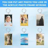 6 Pack Acrylic Photo Keychains, Double Sided Clear Picture Frame Keyrings, 2.75 x 1.97 In In Australia - Darrahopens