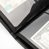 60 Pocket Paper Money Collection Album, PU Leather Banknote Stamp Ticket Binder, Black