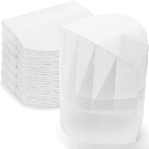 60 Pcs Disposable Chef Hats, Adjustable Non Woven Pleated Kitchen Catering Hats, White 8 In In Australia - Darrahopens