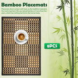 8 Pack Bamboo Placemats, Heat Resistant Anti Slip Washable Table Mats, Natural Black Brown In Australia - Darrahopens